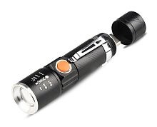 Фонарь карманный Огонь 616 USB T6 корпус металл 